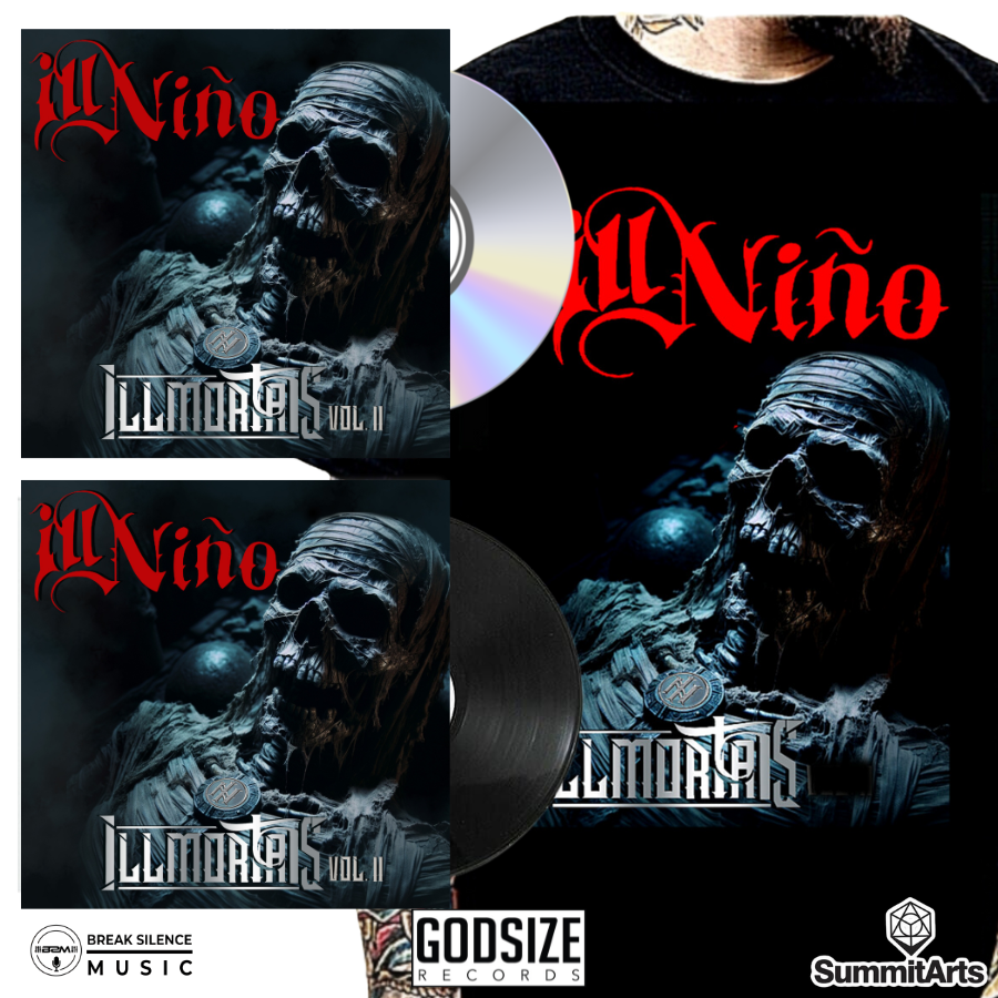 ILL NINO - ILLMORTALS VOL 2 CD, VINYL & SHIRT BUNDLE w/ * FREE SIGNED POSTER! *