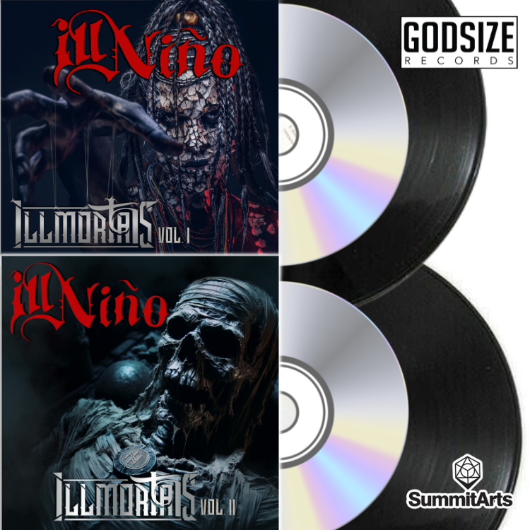 ILL NINO - illmortals Vol. 1 & 2 Pre Order CD and Vinyl Bundle w/ * FREE SIGNED POSTER! *